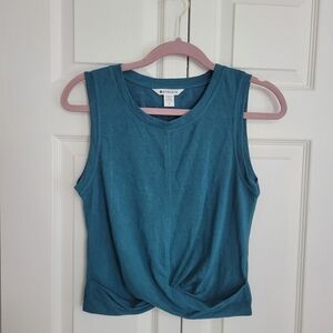 Athleta Teal Twist Front Tank Top